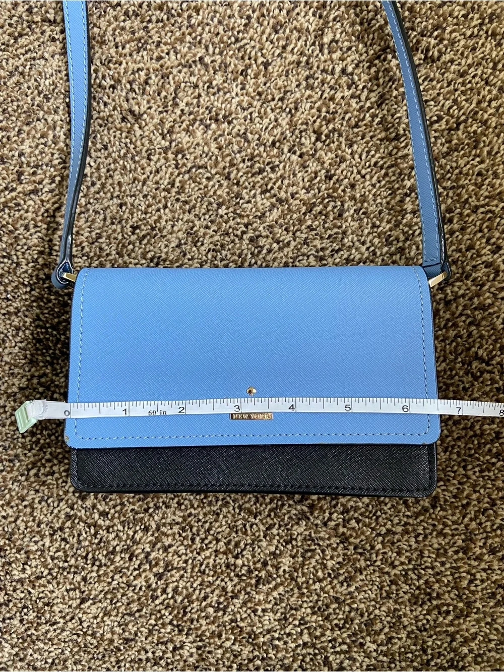 Kate Spade Blue and Black Crossbody Flap Bag